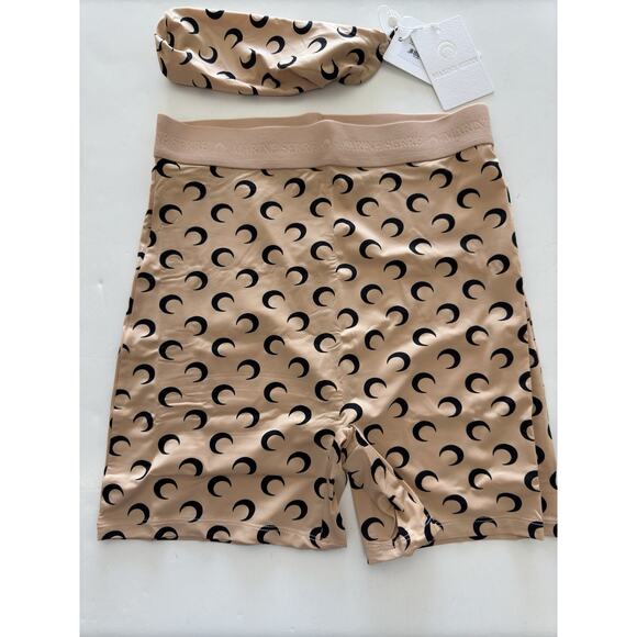 Marine Serre Regenerated Aom Jersey Cyclist Shorts Medium Tan - Picture 1 of 6